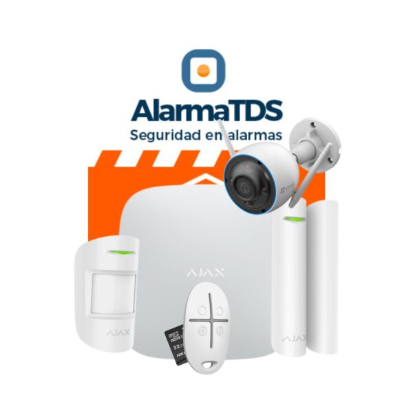 Kit de alarma AJAX seguridad con cámara videograbadora I AJ-HUB-BUL-W