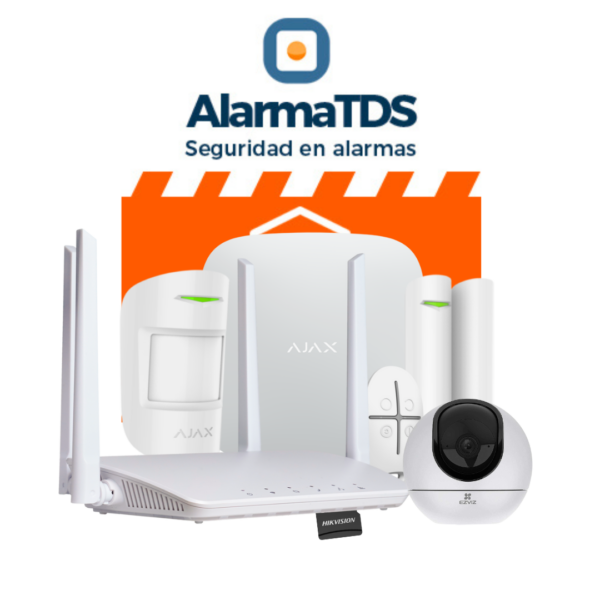 Kit de alarma AJAX sin Internet con cámara IP inalámbrica y router I AJ-HUB-MCO-W