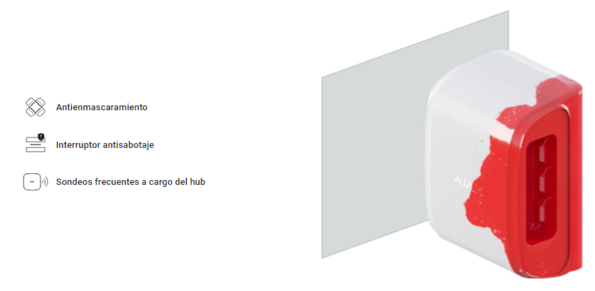 Detector para exterior doble tipo cortina AJ-DUALCURTAINOUTDOOR-W