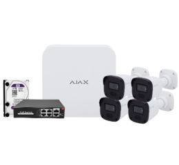 Kit 4 Cámaras Safire 4MP IP de Videovigilancia  con Grabador NVR  8 canales AJAX I AJ-NVRKIT108B-4